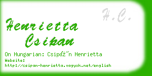 henrietta csipan business card